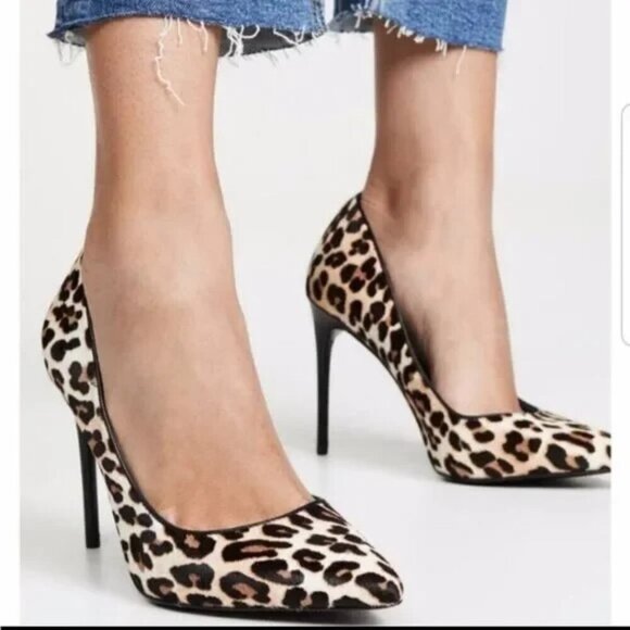 Alice + Olivia Leopard Print Calf Hair Heels - NWOT - Picture 12 of 12
